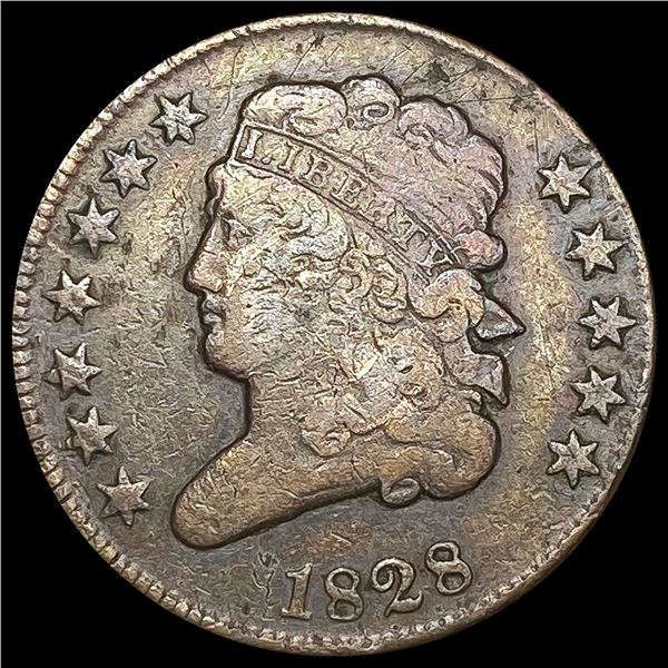 1828 12 Stars Classic Head Half Cent NICELY