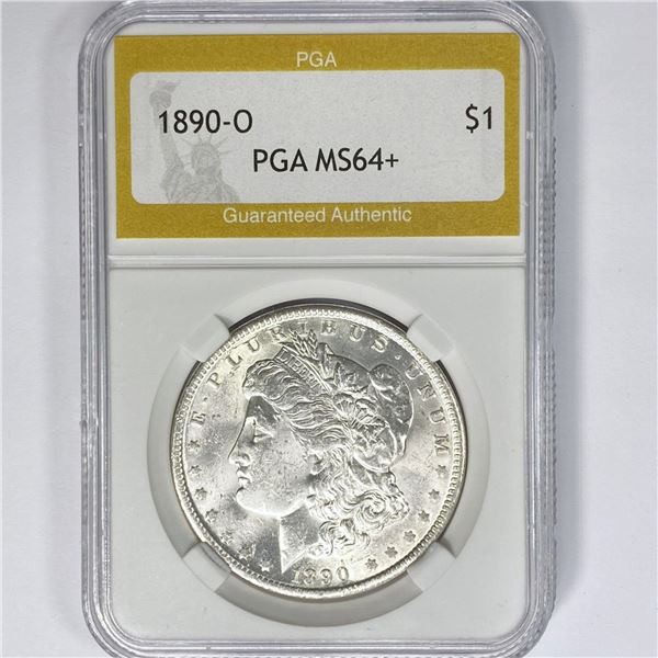 1890-O Morgan Silver Dollar PGA MS64+