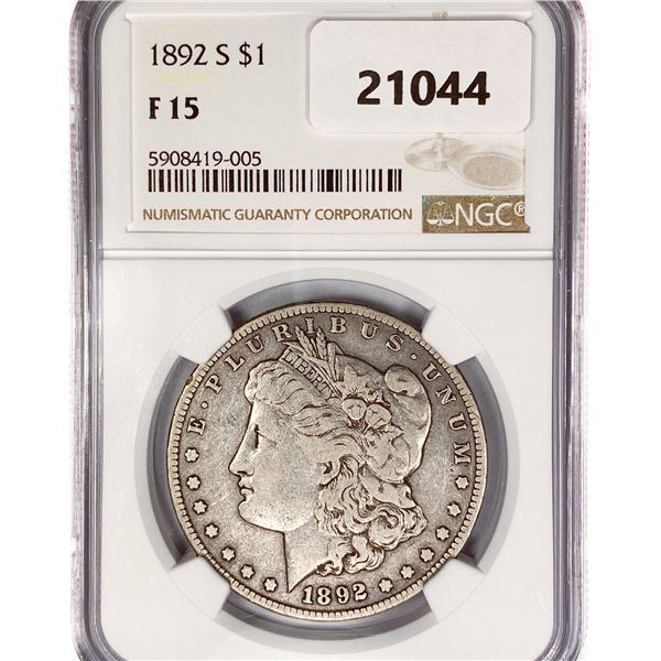 1892-S Morgan Silver Dollar NGC F15