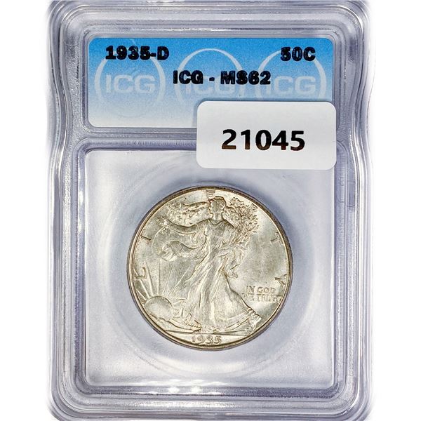 1935-D Walking Liberty Half Dollar ICG MS62