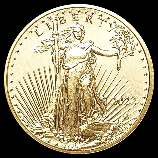 2022 1/10oz Gold $5 Eagle SUPERB GEM BU