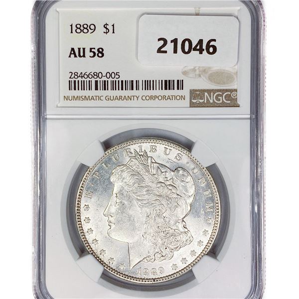 1889 Morgan Silver Dollar NGC AU58