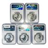 Image 2 : 2023 Set (5) 1oz G.B. S2Â£ NGC GEM UNC Q.