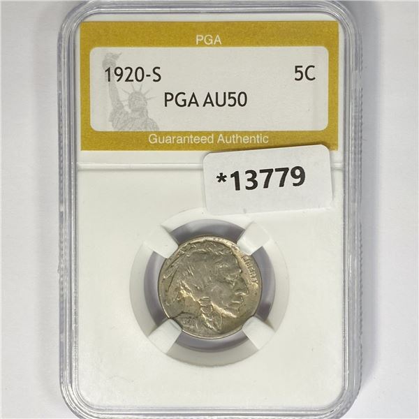 1920-S Buffalo Nickel PGA AU50