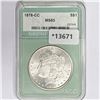 Image 1 : 1878-CC Morgan Silver Dollar NTC MS65