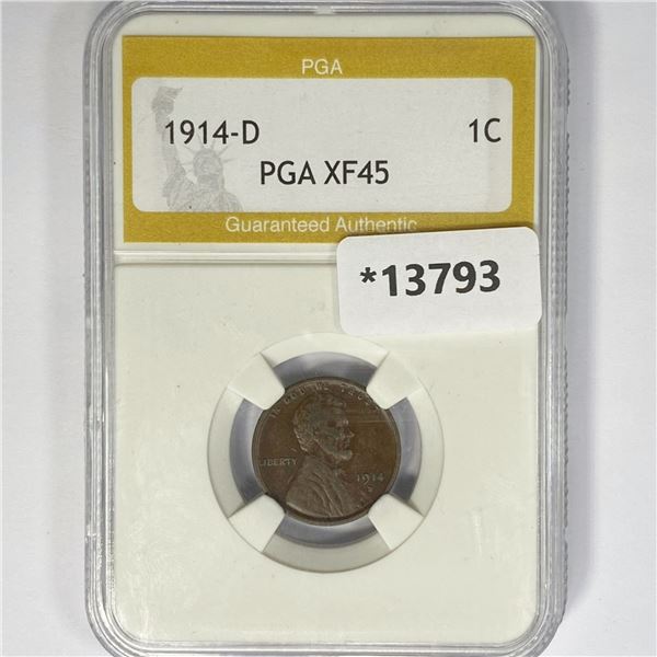 1914-D Wheat Cent PGA XF45