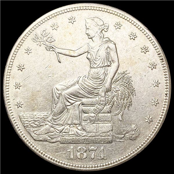 1874-S Silver Trade Dollar CLOSELY UNCIRCULATED