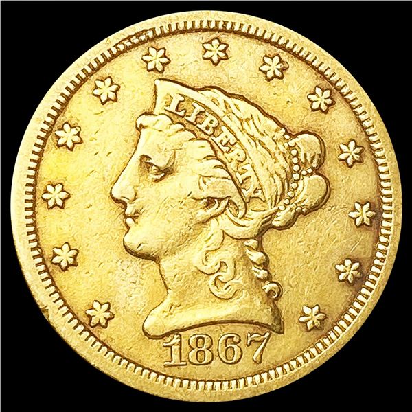 1867-S $2.50 Gold Quarter Eagle NICELY CIRCULATED