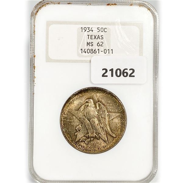 1934 Texas Half Dollar NGC MS62