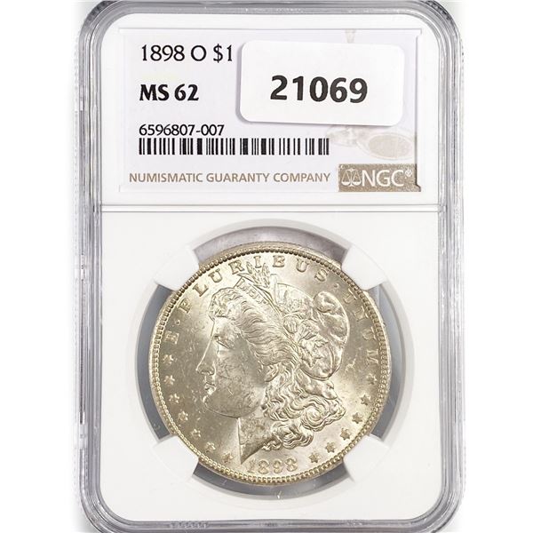 1898-O Morgan Silver Dollar NGC MS62