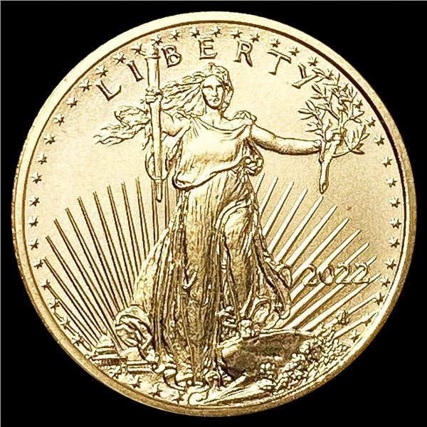 2022 1/10oz Gold $5 Eagle SUPERB GEM BU