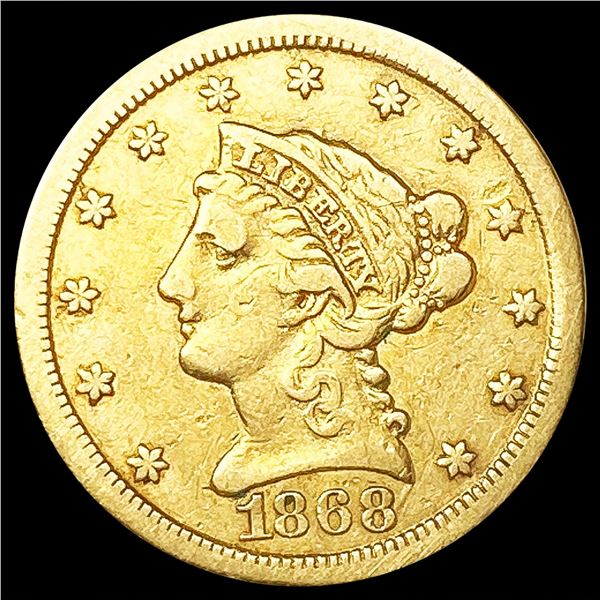 1868-S $2.50 Gold Quarter Eagle NICELY CIRCULATED