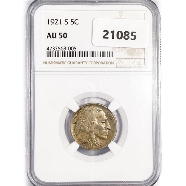 1921-S Buffalo Nickel NGC AU50