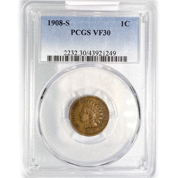 1908-S Indian Head Cent PCGS VF30