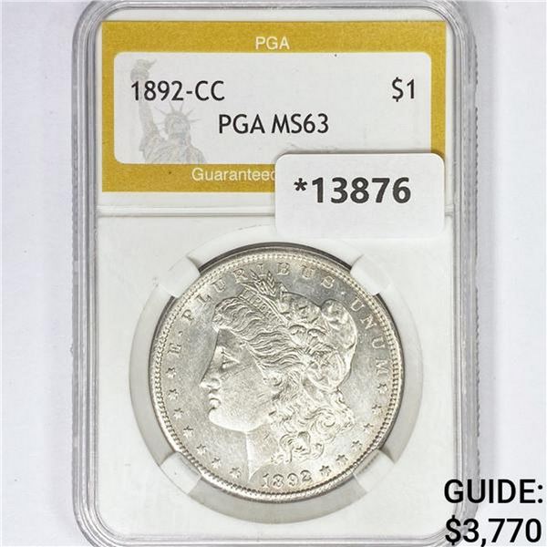 1892-CC Morgan Silver Dollar PGA MS63