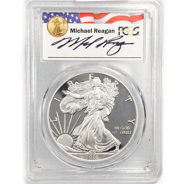 2016-W ASE Reagan Signed PCGS PR70 DCAM, Let Edge