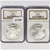 Image 1 : (2) 2000 American Silver Eagles NGC MS69