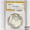 Image 1 : 1884-CC Morgan Silver Dollar PGA MS63+