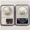 Image 2 : 1992 Set (2) American Silver Eagle NGC MS69