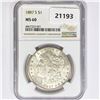Image 1 : 1887-S Morgan Silver Dollar NGC MS60