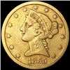 1855-S $5 Gold Half Eagle LIGHTLY CIRCULATED