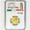 1865T BN 20 Lire .23oz Italy Gold NGC AU55