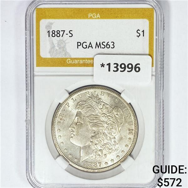 1887-S Morgan Silver Dollar PGA MS63