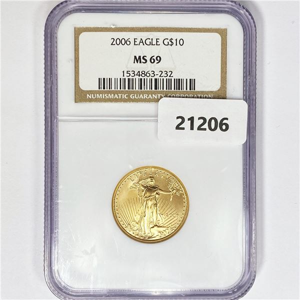 2006 $10 1/4oz American Gold Eagle NGC MS69