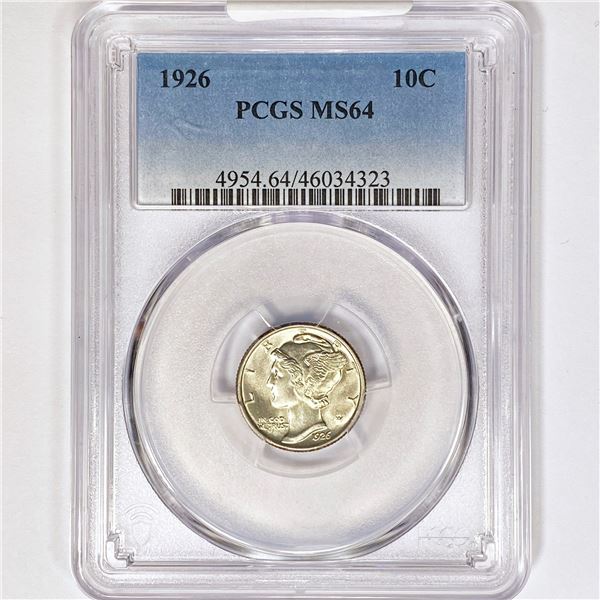 1926 Mercury Silver Dime PCGS MS64