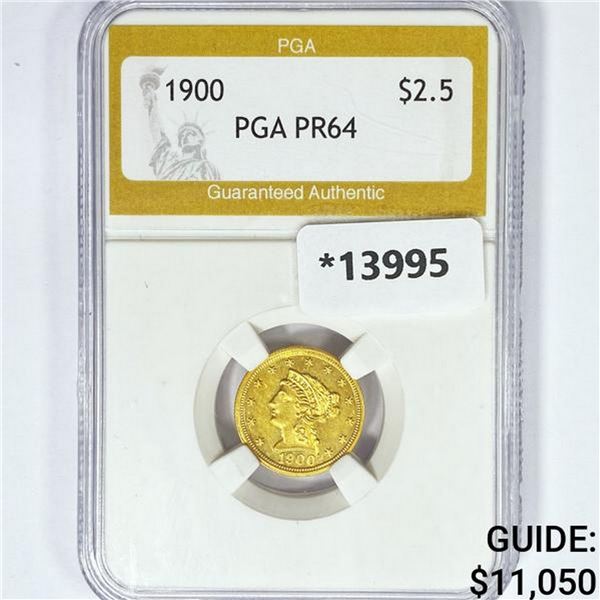 1900 $2.50 Gold Quarter Eagle PGA PR64