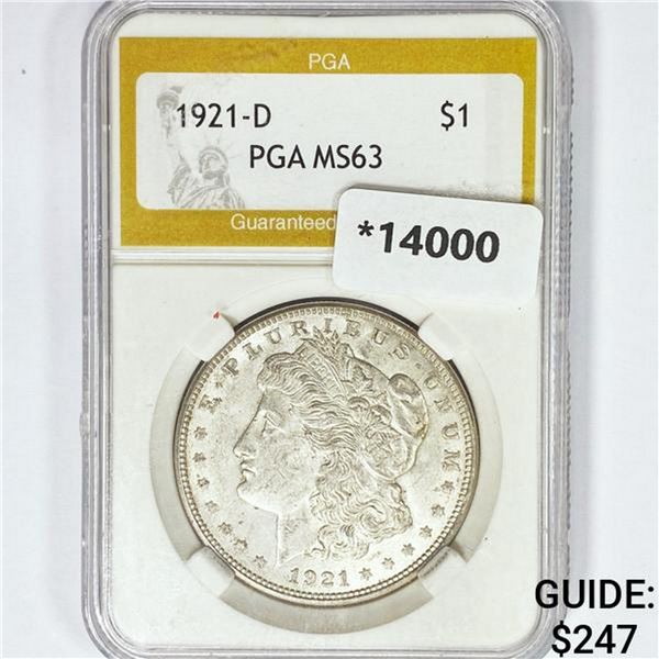 1921-D Morgan Silver Dollar PGA MS63