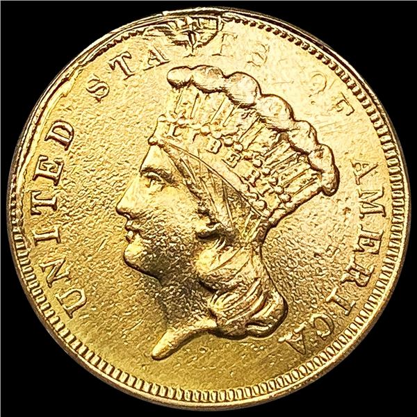 1854-O $3 Gold Piece LIGHTLY CIRCULATED