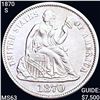 1870-S Seated Liberty Dime CHOICE AU