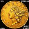 1854 $20 KELLOGG and CO Gold Dbl Eagle CH AU