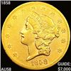 1858 $20 Gold Double Eagle CHOICE AU