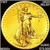 1907 HR $20 Gold Double Eagle GEM BU +