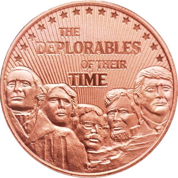1-OZ FINE COPPER TRUMP THEME ROUND DEPLORABLES