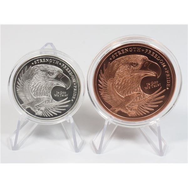 1-OZ SILVER AND 2-OZ COPPER ROUNDS