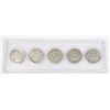 Image 2 : FIVE OLD AND WORN CANADIAN 25CENT PIECES OF