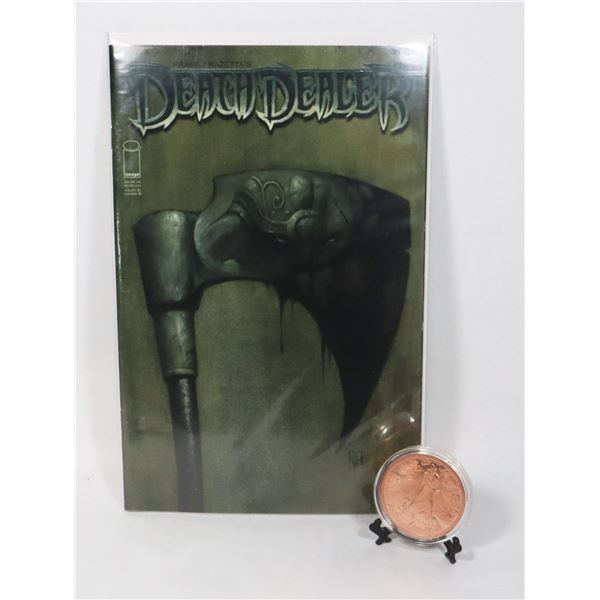 2-OZ COPPER DEATH DEALER ROUND IN CAPSULE