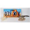 Image 1 : UTAH MEMORABILIA LICENSE PLATE WITH ROAD