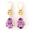 1.42Ct Natural Amethyst & Diamond 9K Gold Earrings (JEW-9178X)