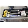 Image 2 : RUBBERMAID TOOLBOX WITH CONTENTS - TOOLS, FISHING SUPPLIES