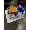 Image 1 : BOX OF TOOLS, COOLERS, SODLERING IRONS, FLUKE ELECTRICAL METER, ETC