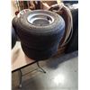 Image 2 : SET OF 4 KENDA HOLE-N-1 GOLF CART WHEELS - 18X8.50-8, INCLUDES CLUB CAR HUB CAPS