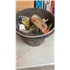 Image 2 : BOX AND BUCKET OF PLUMBING PARTS AND SUPPLIES