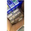 Image 8 : 2 TRAYS OF HARDWARE ORGANIZERS WITH CONTENTS, SCREWS, BOLTS, HARDWARE