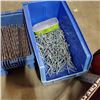 Image 2 : 3 BINS OF 8" SPIKES AND 3" SCREWS, NAILS AND RIVETS