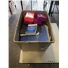 Image 1 : TOTE OF NEW CRAYONS, PAPER, FOLDERS