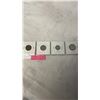Image 2 : 4- 1942 CANADIAN COINS .800 SILVER 25 CENT, 10 CENT PLUS TYPE 1 AND TYPE 2 (TOMBAC) NICKELS